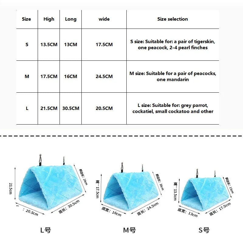 Letto per uccelli Gabbie per pappagalli per uccelli invernali per animali domestici Calda peluche Amaca Capanna Tenda Letto Appeso Grotta per dormire e schiusa Accessori per uccelli