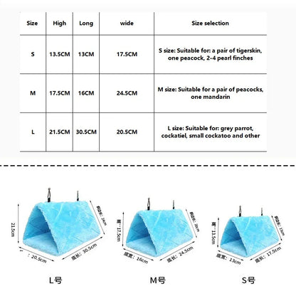 Letto per uccelli Gabbie per pappagalli per uccelli invernali per animali domestici Calda peluche Amaca Capanna Tenda Letto Appeso Grotta per dormire e schiusa Accessori per uccelli