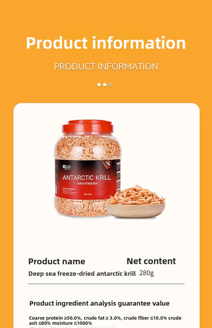 Cibo Premium per pesci, tartarughe, pappagalli - Krill antartico liofilizzato
