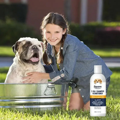 Welpen-Shampoo und -Conditioner, natürliches 2-in-1-Feuchtigkeitsshampoo, feuchtigkeitsspendendes Hundeshampoo für empfindliche Haut, pH-neutral