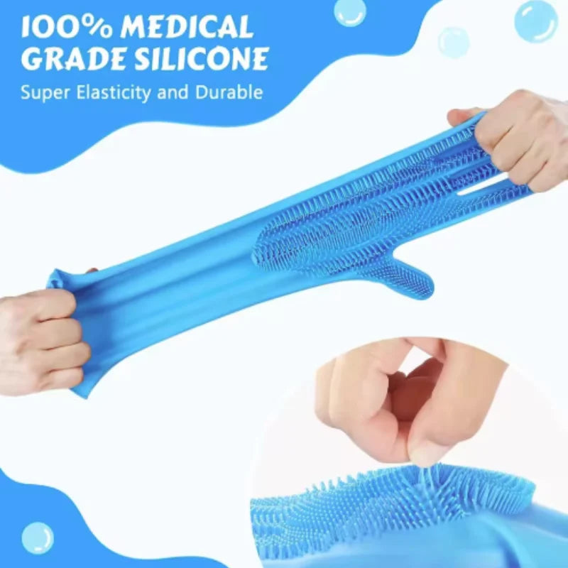 Badehandschuhe für die Haustierpflege Badehunde-Shampoo-Bürste Magischer Massage-Reinigungsschwamm Handschuh Silikon-Haarentfernungshandschuh