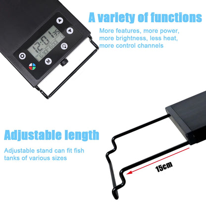 30-60 Zentimeter Aquarium 24/7 Vollspektrum LED-Beleuchtung Aquarium-Dekorationslampe für Wasserpflanzenwachstum IP68 Wasserdicht 100 V-240 V