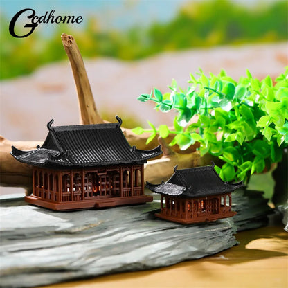 Miniatur-Pavillon-Figur, Bonsai-Ornament, Garten-Dekorationen, Mikro-Landschaft, Pavillon-Statue, Zen-Modell, Garten-Zubehör, Hof-Steingarten