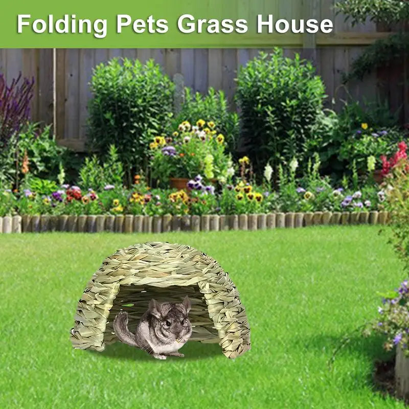 Gras Haus Für Kaninchen Faltbare Betten Meerschweinchen Verstecke Kleintier Spiel Versteck Bett Lebensraum Dekor Heubett Spielhaus Für
