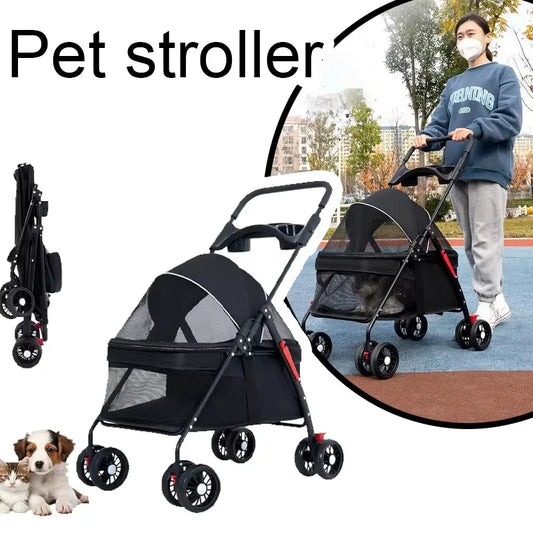Passeggino per animali domestici Cani Gatti Orsacchiotto Passeggino Piccolo passeggino per animali domestici Leggero e pieghevole Adatto per cani da viaggio all'aperto