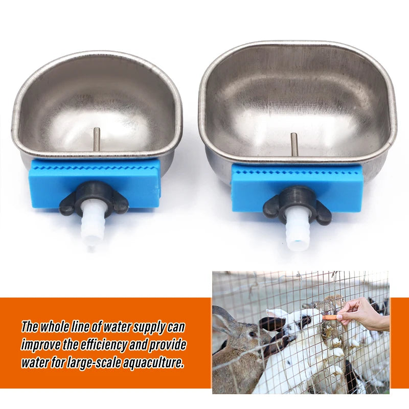 Kaninchenwassertränke Edelstahl Automatische Kaninchentränke Bauernhof Kaninchenkäfig Fester Becher Fuchs Nerz Tränke 1 Stk.