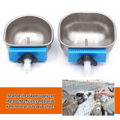 Kaninchenwassertränke Edelstahl Automatische Kaninchentränke Bauernhof Kaninchenkäfig Fester Becher Fuchs Nerz Tränke 1 Stk.