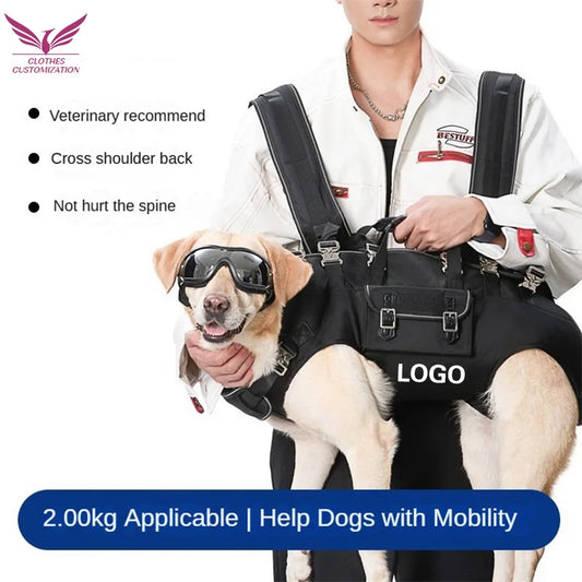 Zaino con logo personalizzato per cani Imbracatura per cani per tutto il corpo con manico Imbracature per sollevamento cani per cani anziani Cani disabili Forniture per animali domestici