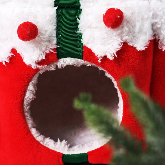 Nascondiglio per criceti natalizi, letto invernale caldo per porcellini d'India, grotta lavabile per piccoli animali, nido natalizio, accessorio per gabbia